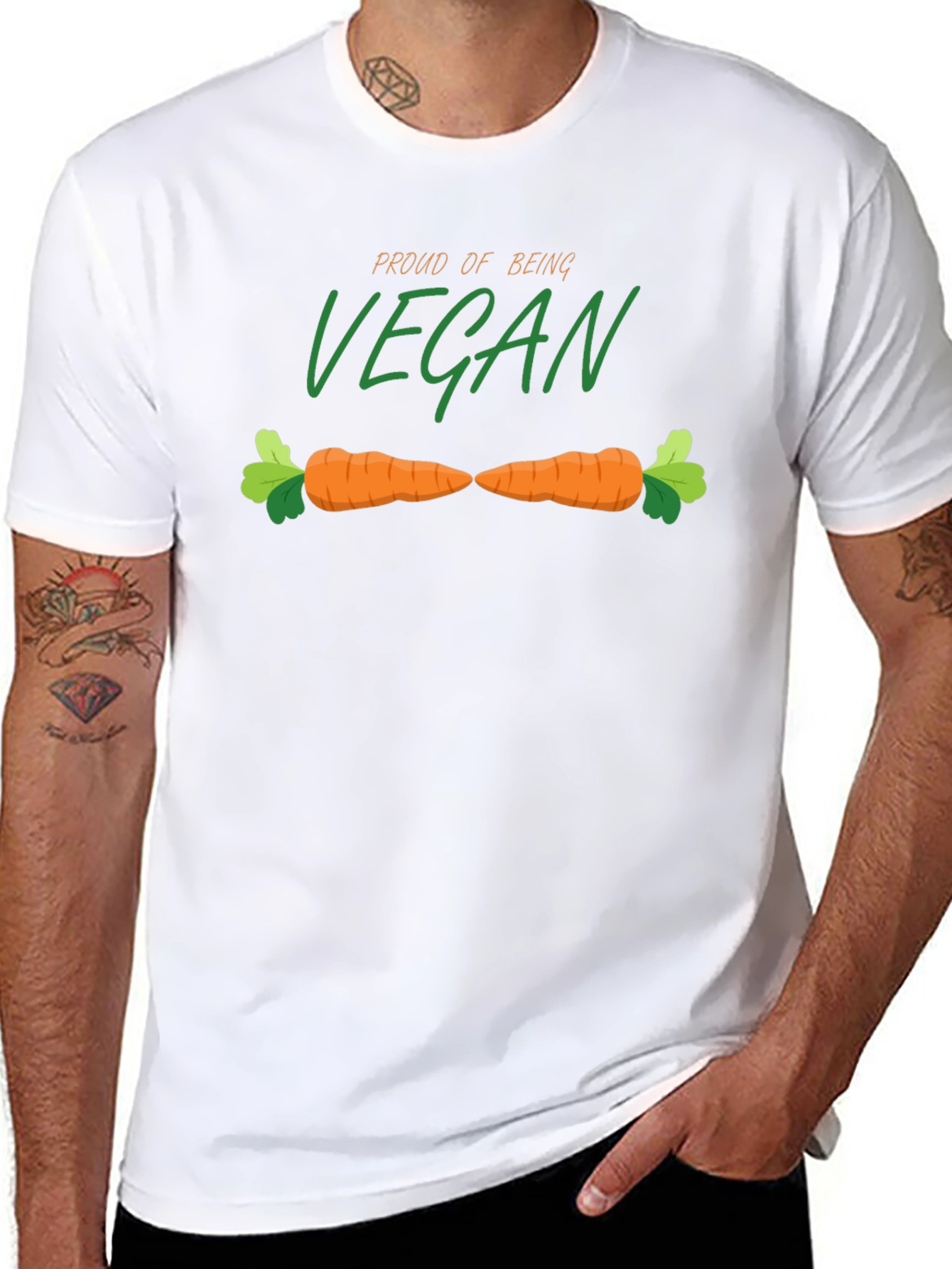 Proud Vegan Graphic Tee - Carrot Design