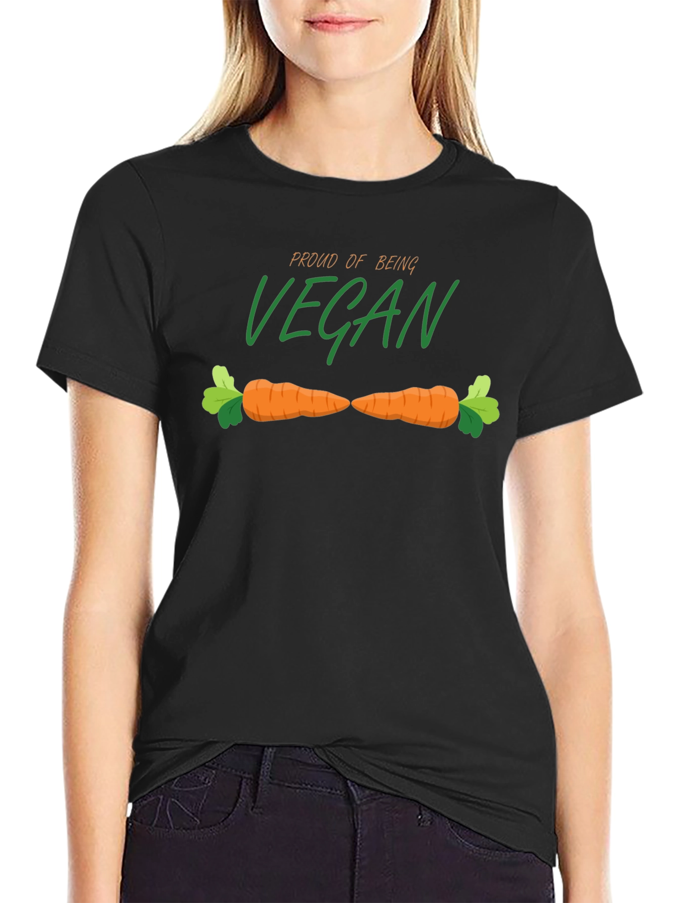 Proud Vegan Graphic Tee - Carrot Design