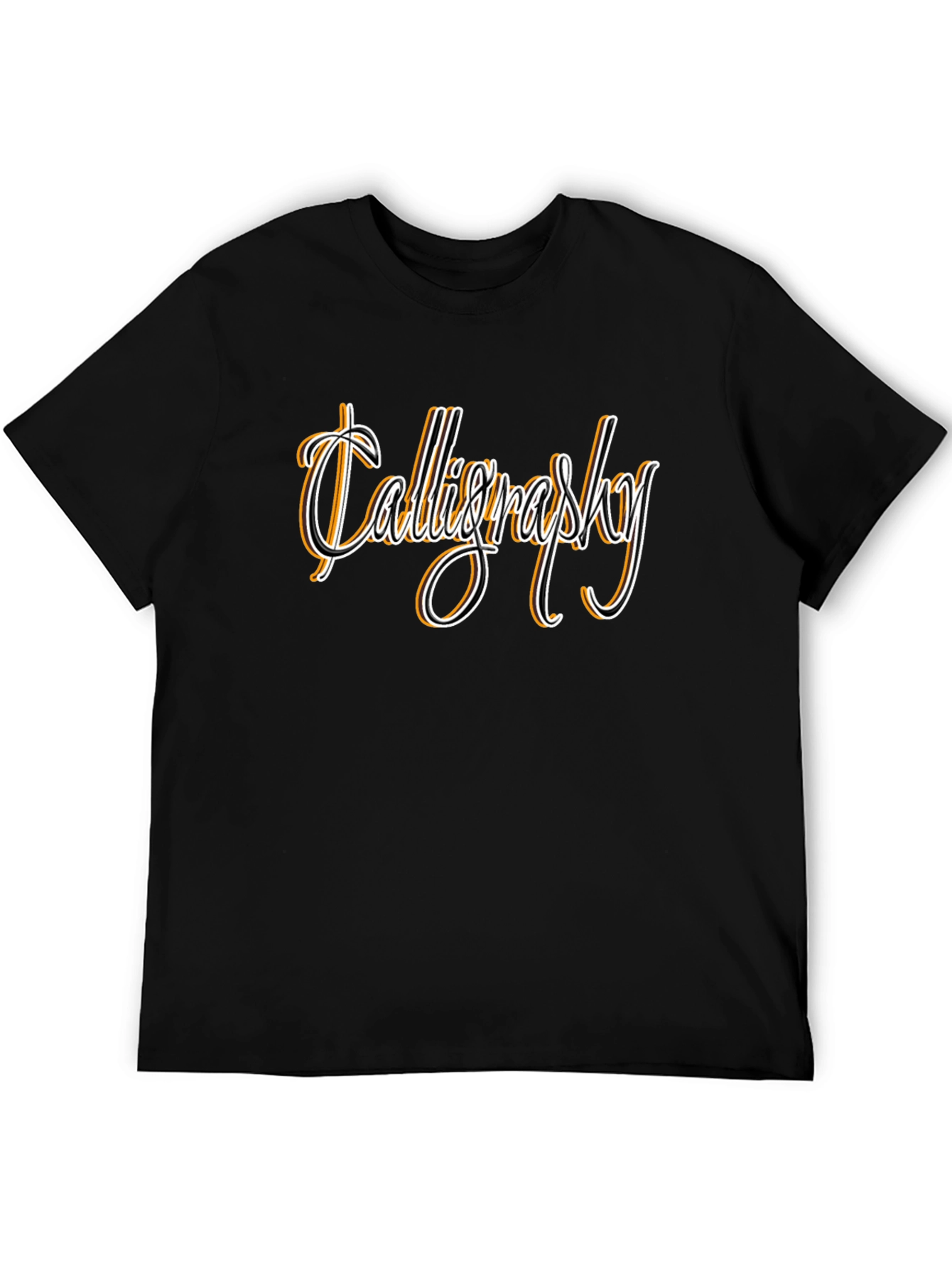 Calligraphy Graphic Print Black T-Shirt
