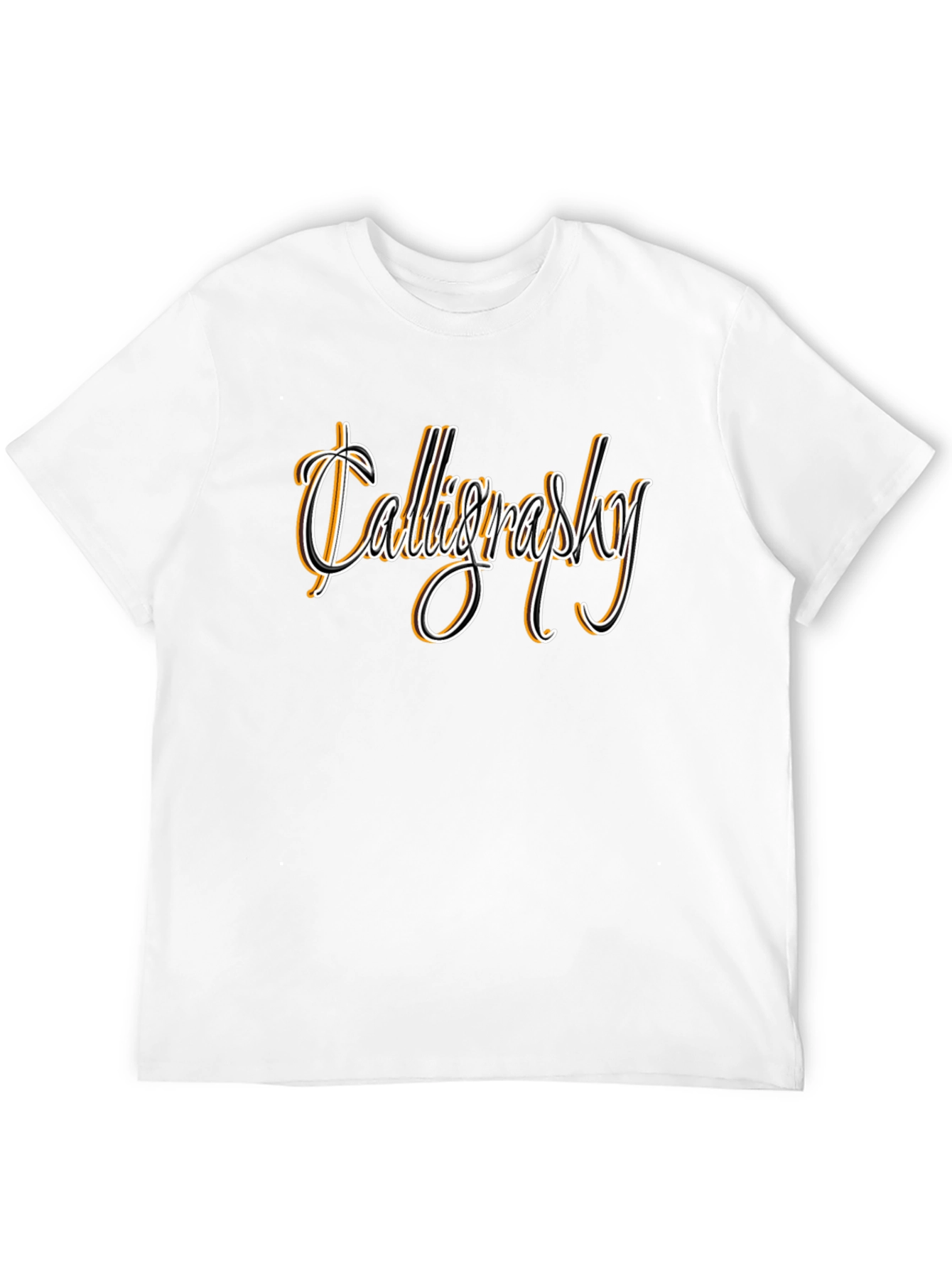 Calligraphy Graphic Print Black T-Shirt