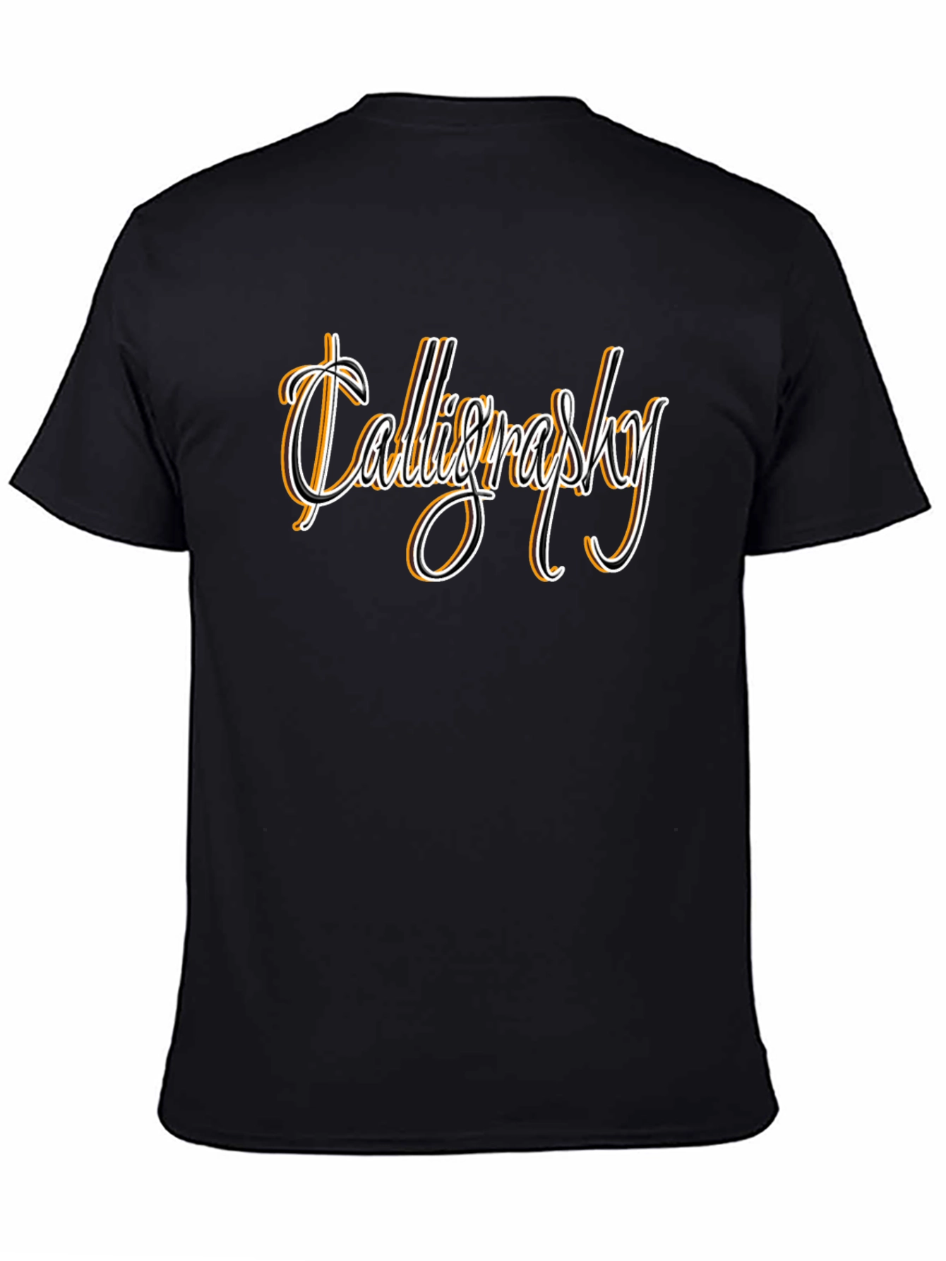 Calligraphy Graphic Print Black T-Shirt