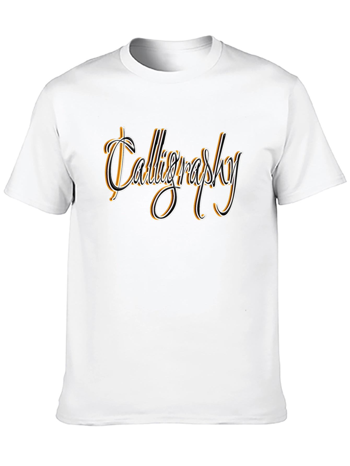 Calligraphy Graphic Print Black T-Shirt