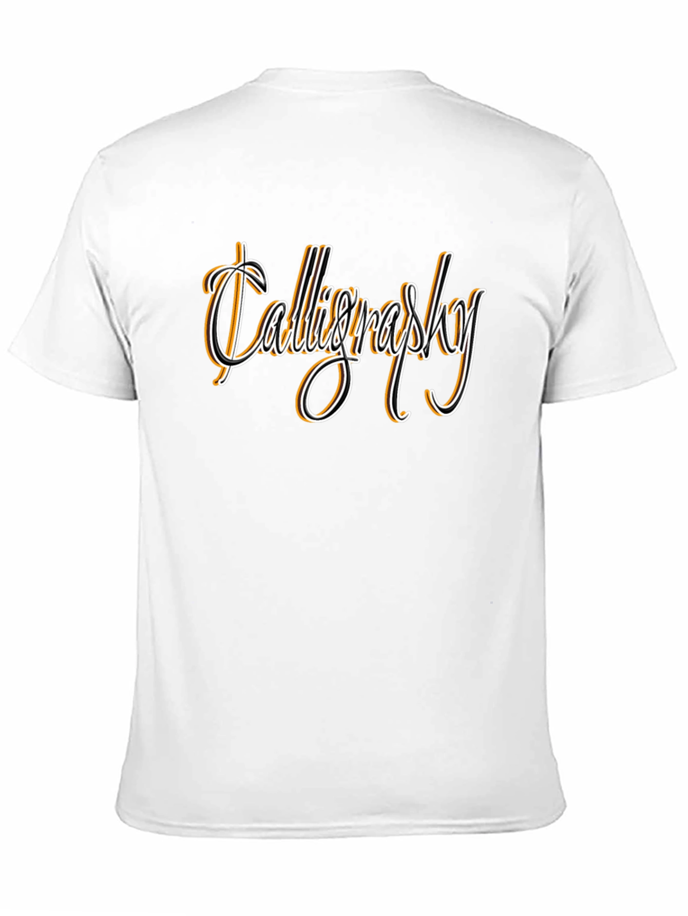 Calligraphy Graphic Print Black T-Shirt