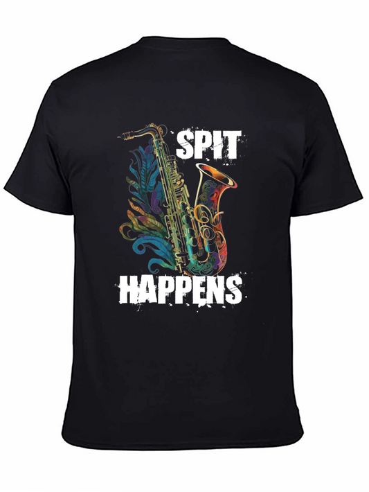 Spit Happens Saxophone Graphic Tee