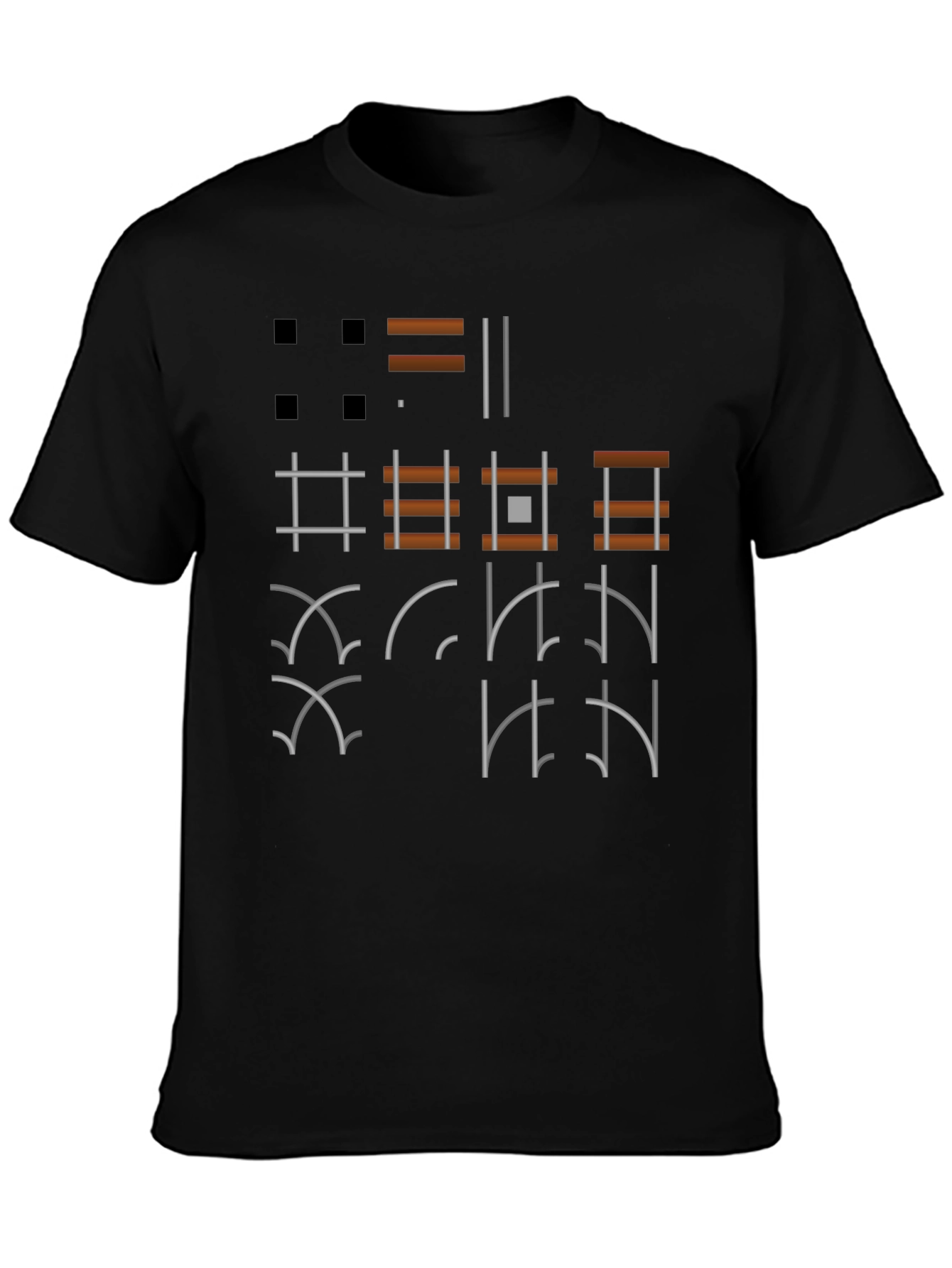 Graphic Symbol Print Black T-Shirt