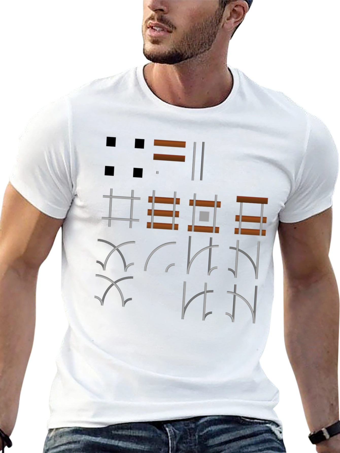 Graphic Symbol Print Black T-Shirt