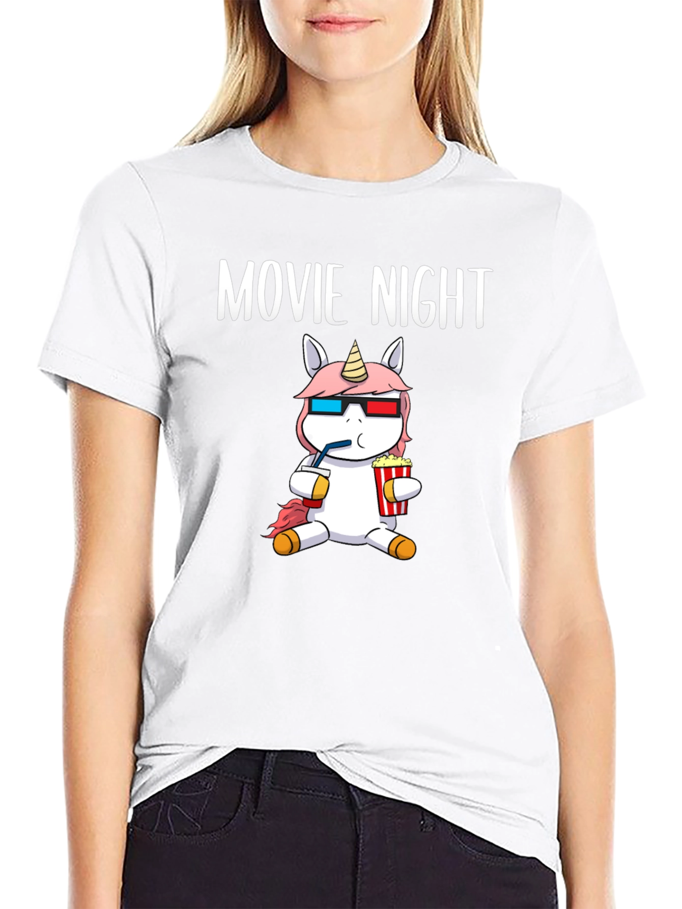 Movie Night Unicorn T-Shirt