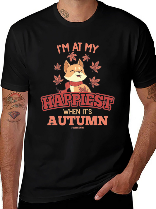 Happiest Autumn T-Shirt - Shiba Inu Fall Design