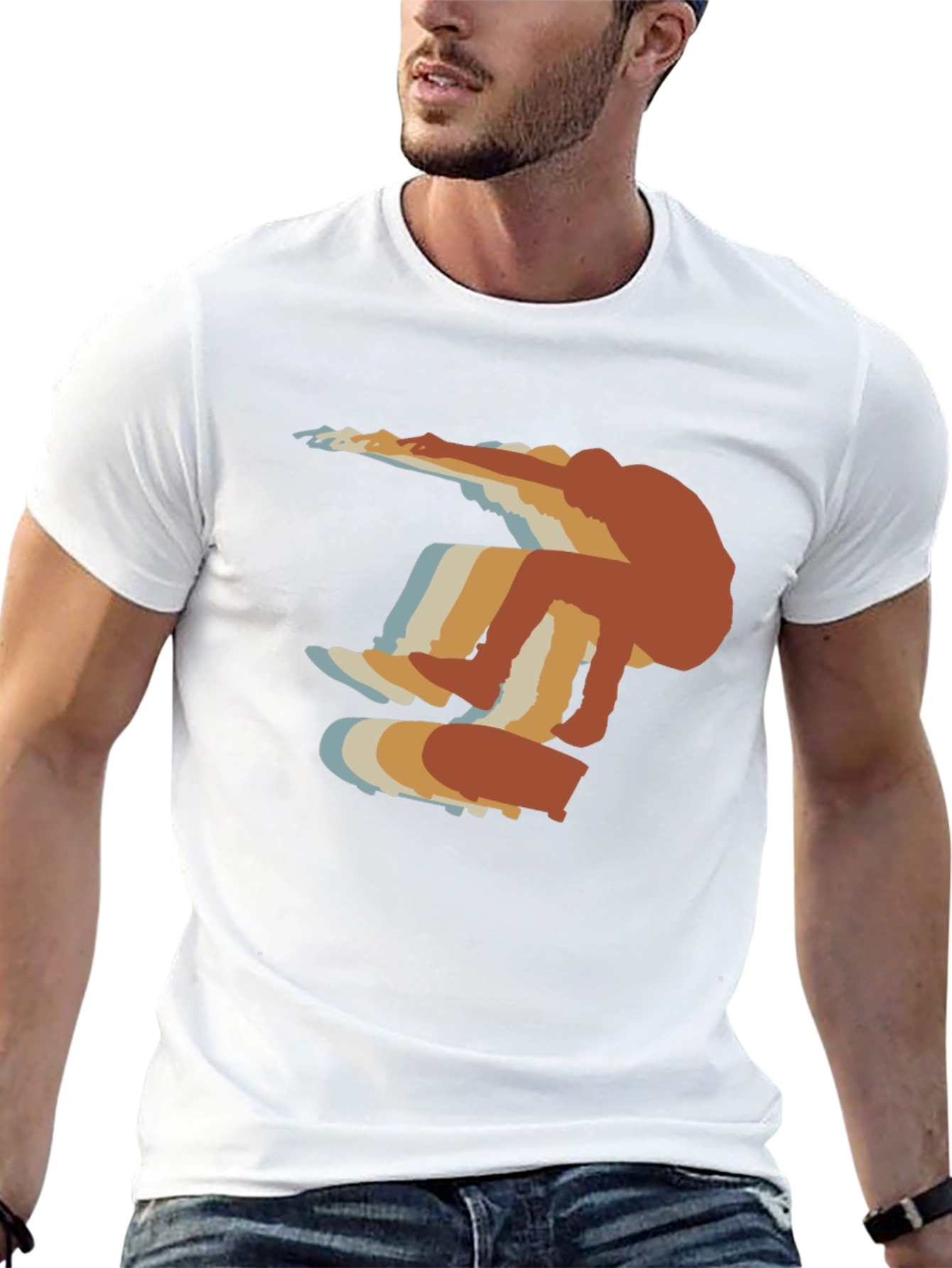 Retro Skateboarder Graphic T-Shirt - Casual Style