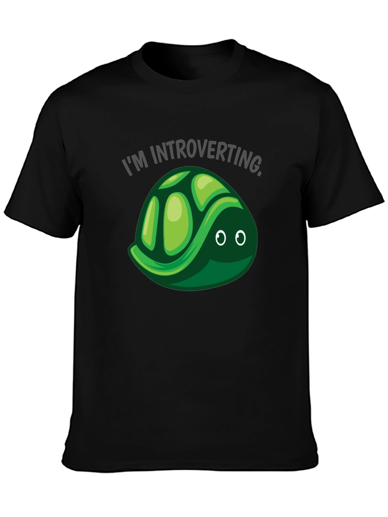 Introverting Turtle T-Shirt - Black Cotton Tee