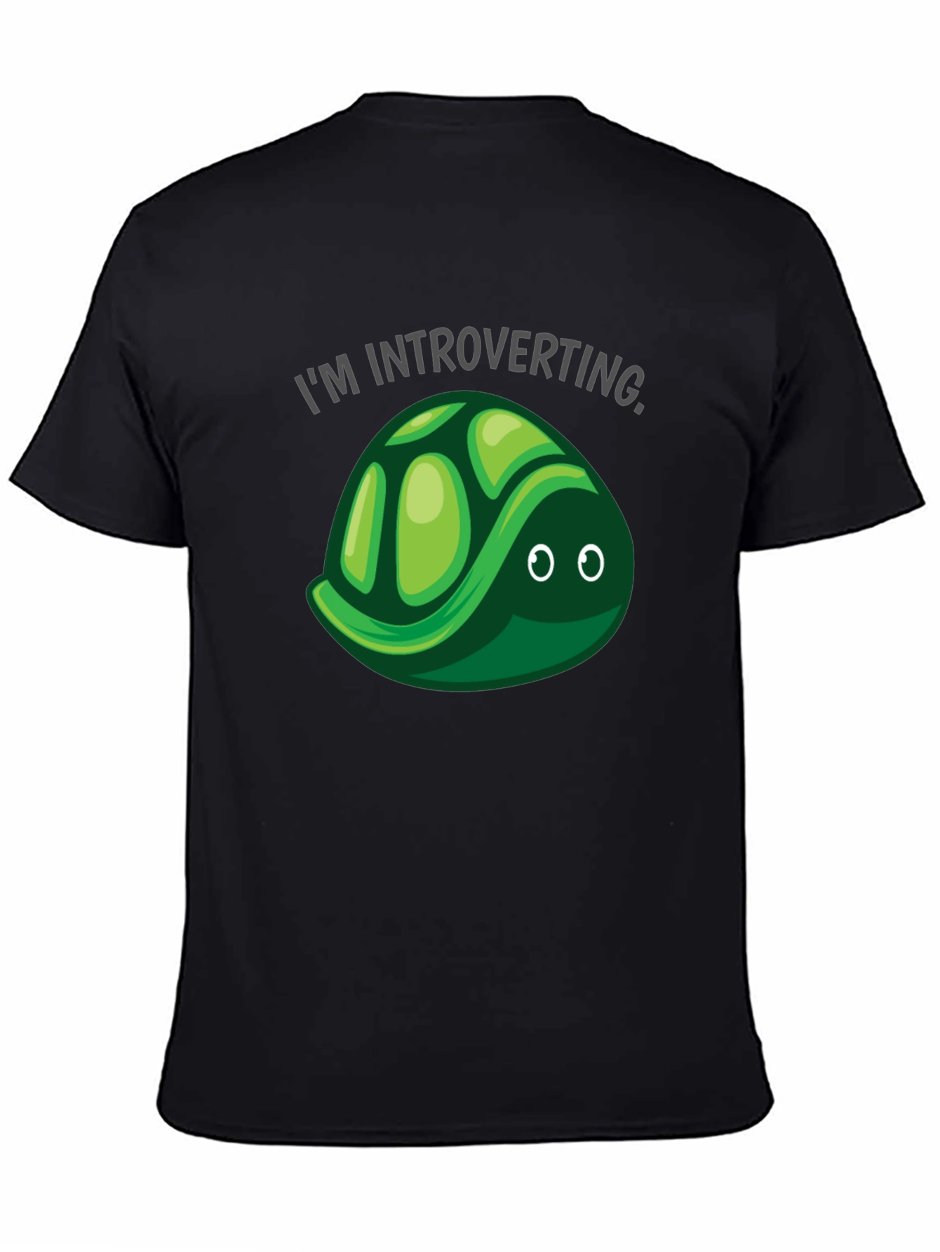 Introverting Turtle T-Shirt - Black Cotton Tee