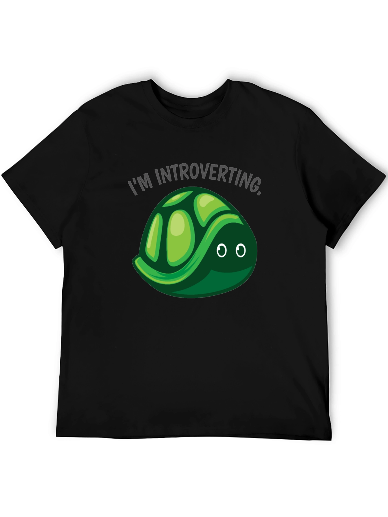 Introverting Turtle T-Shirt - Black Cotton Tee