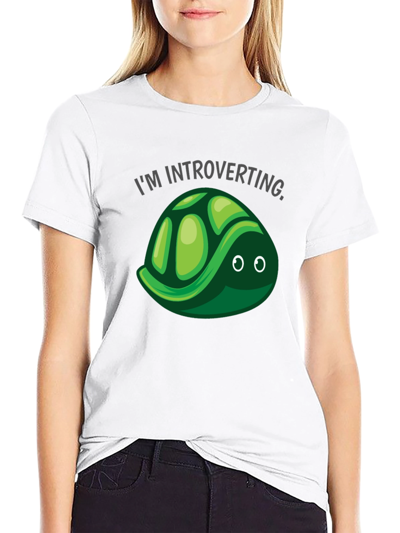 Introverting Turtle T-Shirt - Black Cotton Tee