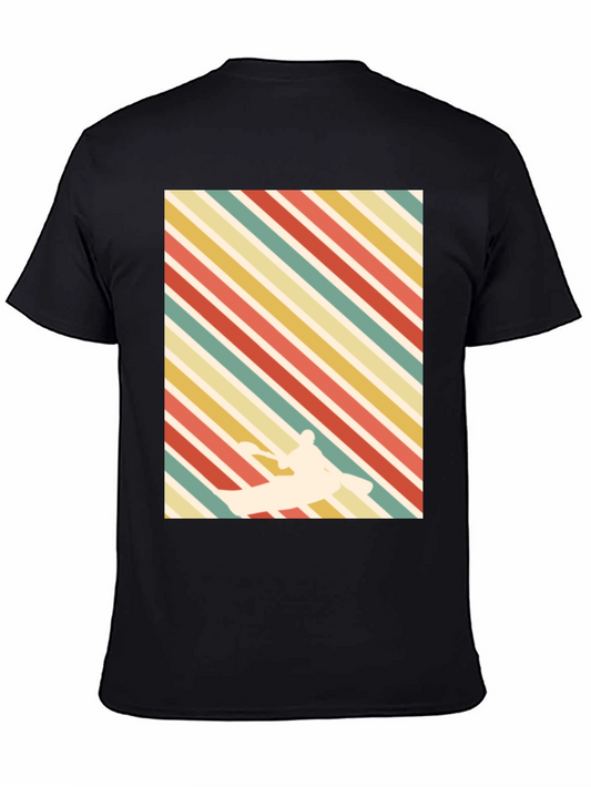 Retro Kayak Striped T-Shirt - Vintage Style Tee