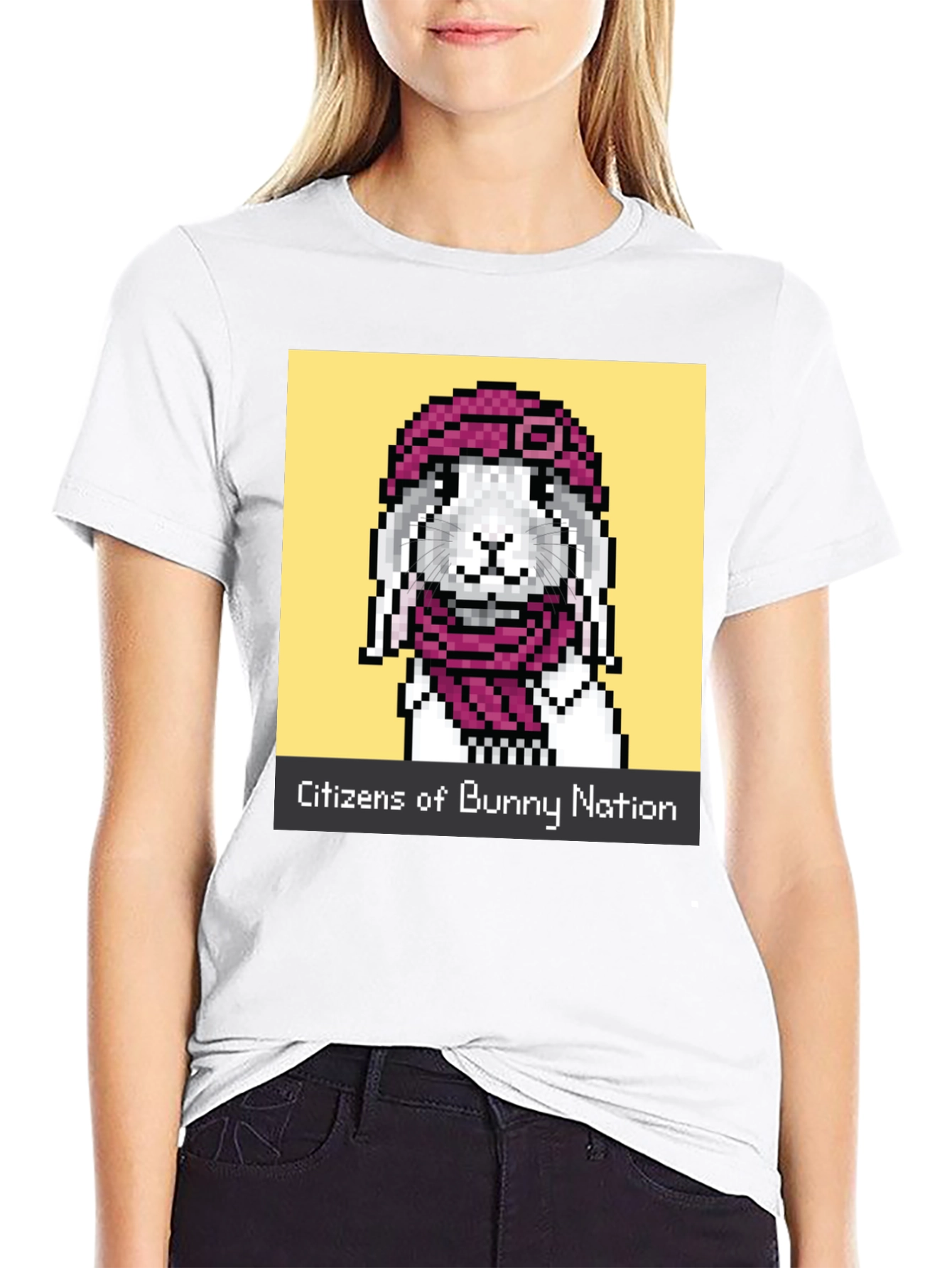 Bunny Nation Pixel Art Graphic Tee