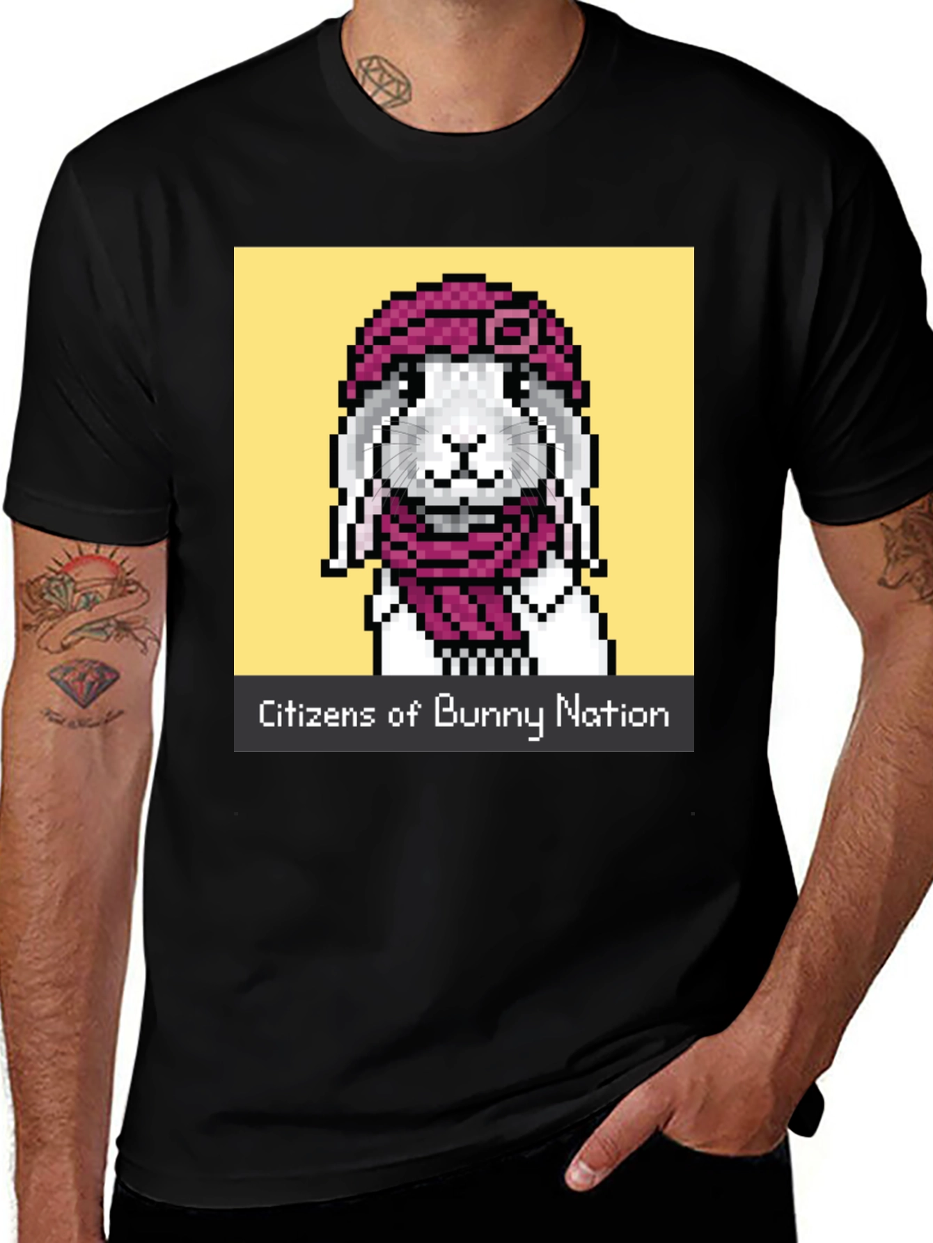 Bunny Nation Pixel Art Graphic Tee