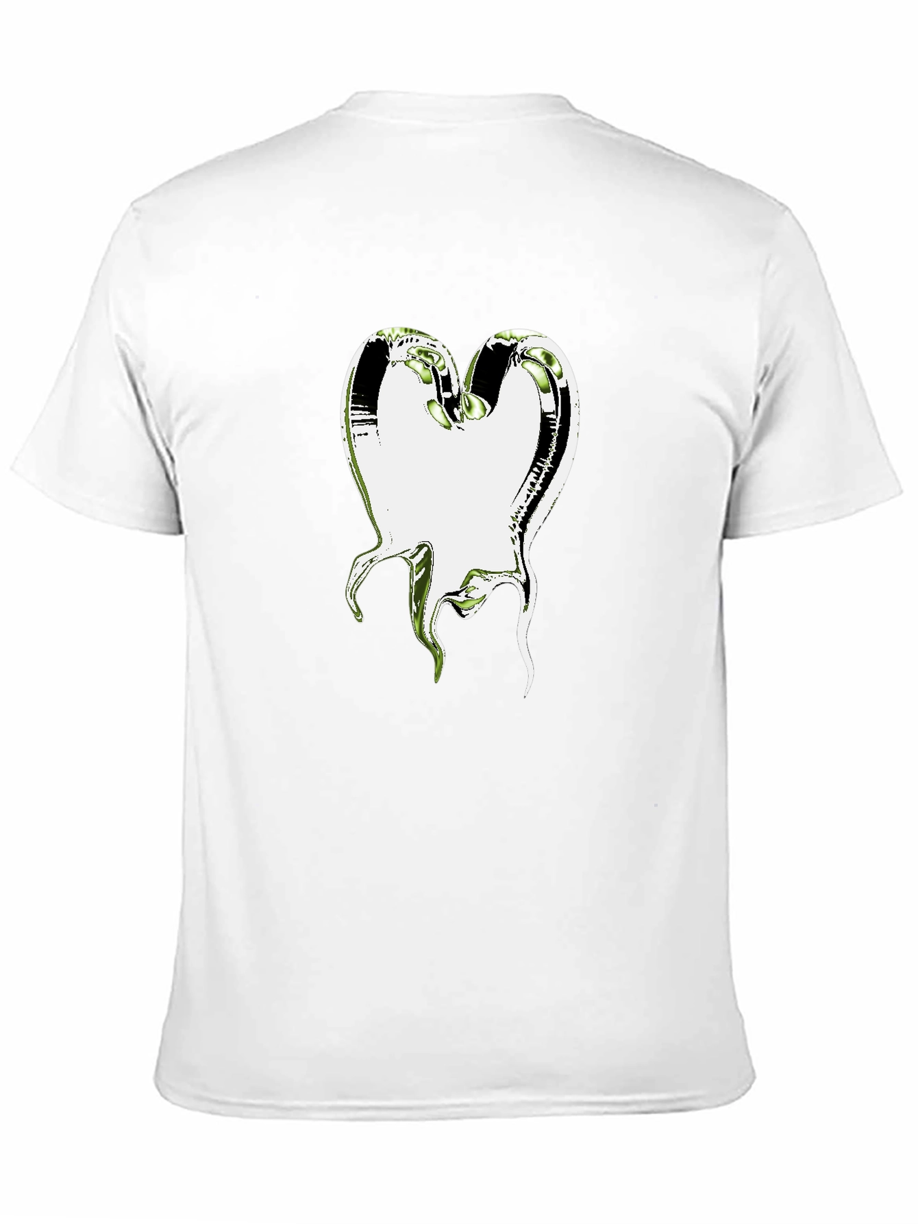 Abstract Heart Graphic T-Shirt - Black Cotton Tee