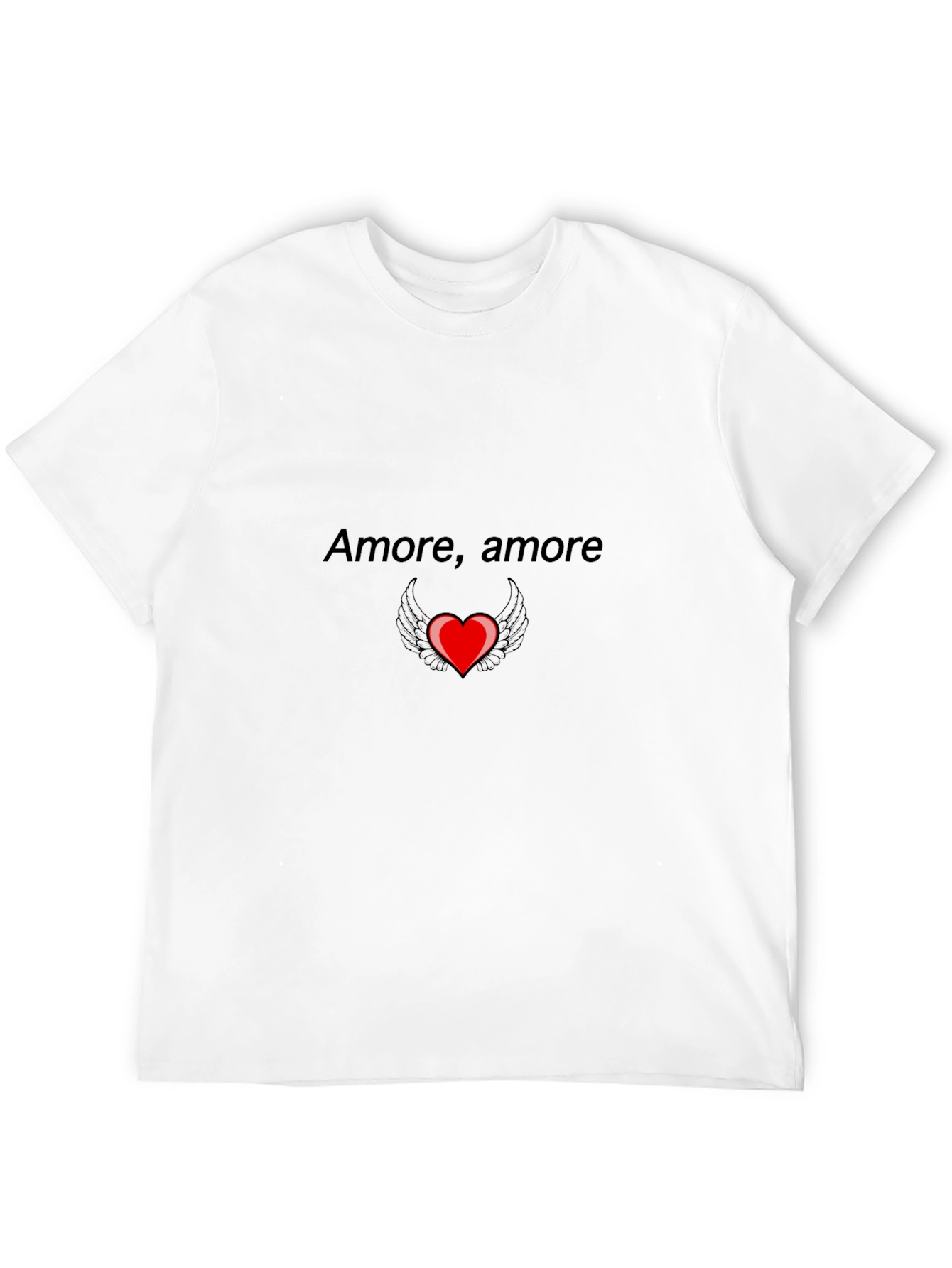 Amore Heart Wings Graphic Tee - Black