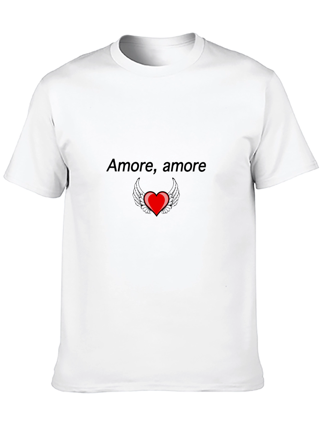 Amore Heart Wings Graphic Tee - Black