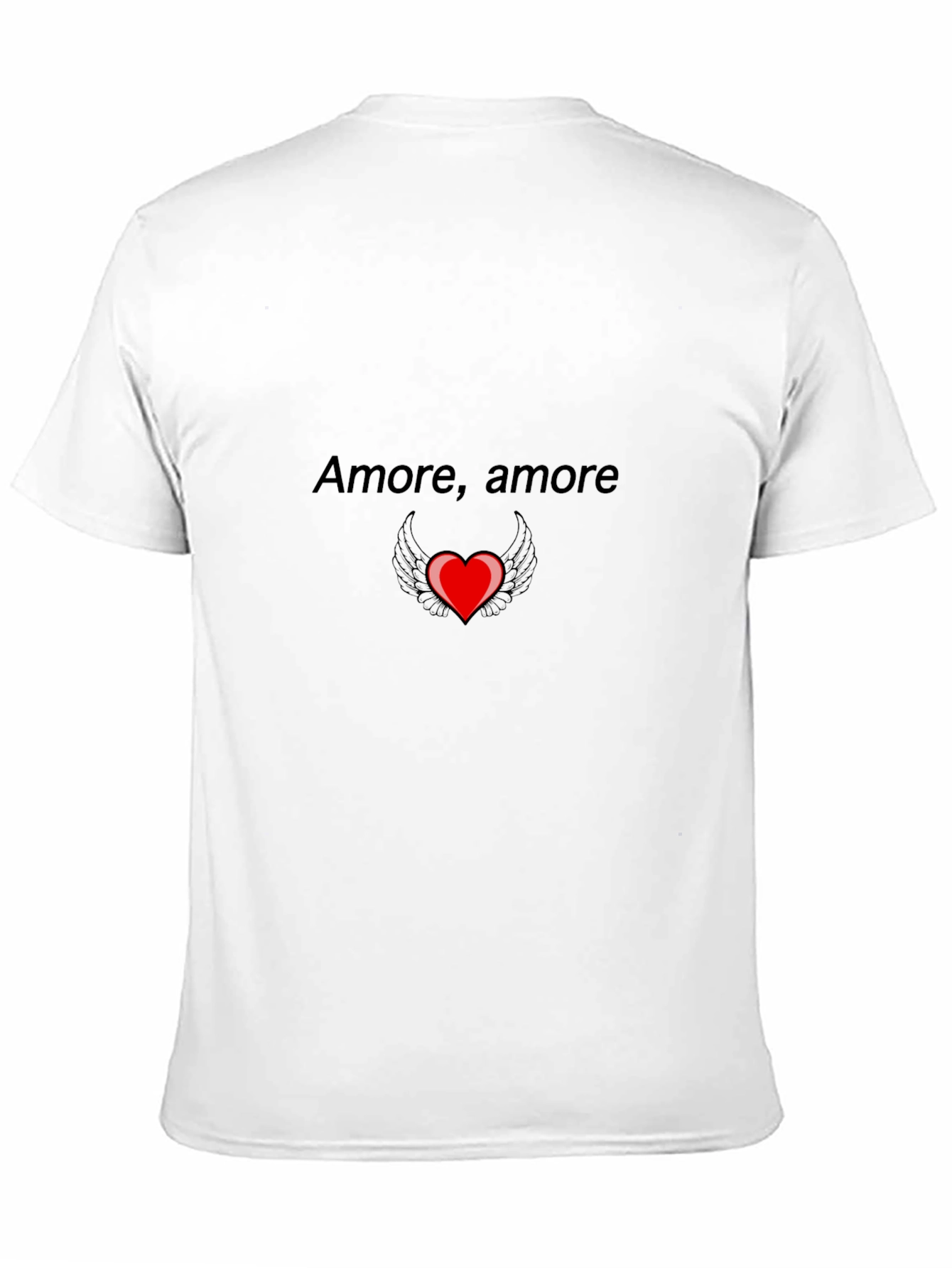 Amore Heart Wings Graphic Tee - Black