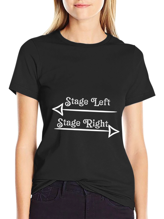 Stage Left/Right Crew T-Shirt - Black Cotton Tee