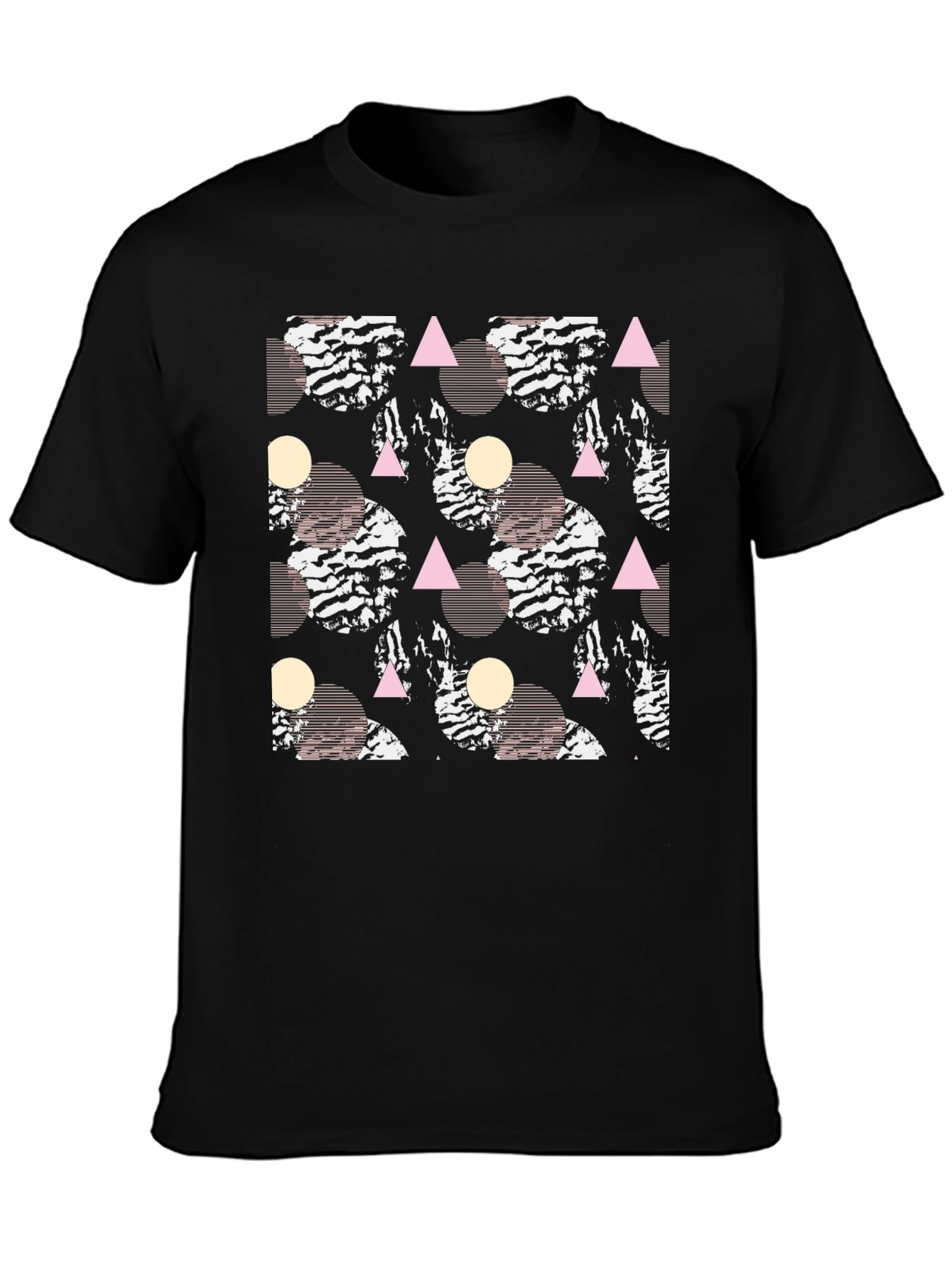 Abstract Geometric Print Crew Neck T-Shirt
