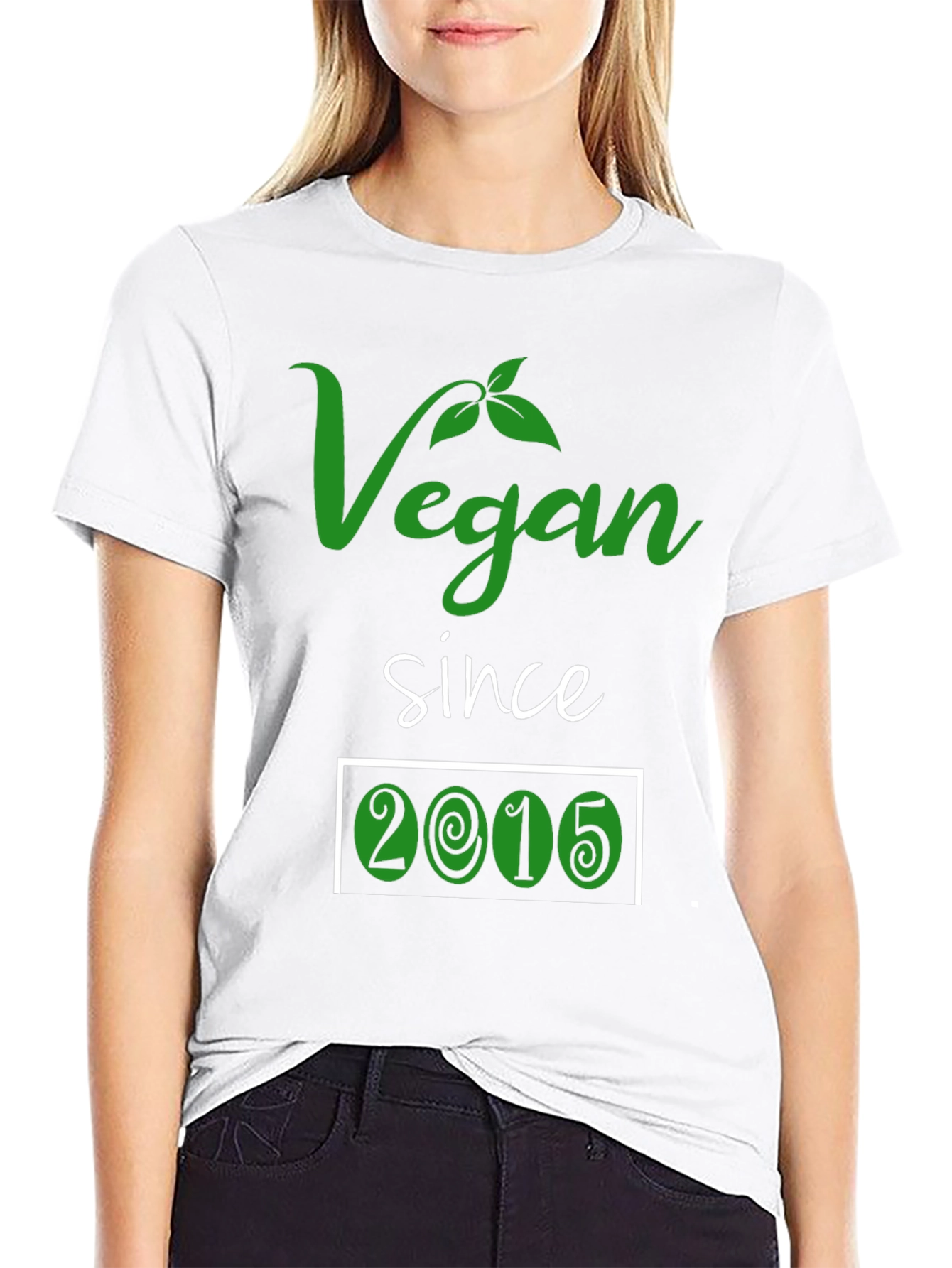 Vegan Since 2015 T-Shirt - Black Cotton