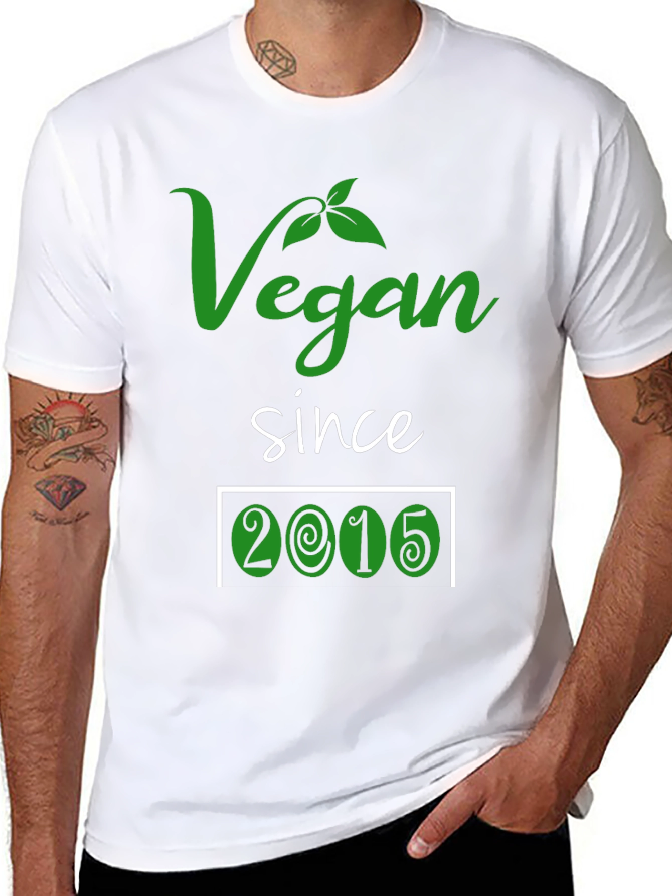 Vegan Since 2015 T-Shirt - Black Cotton