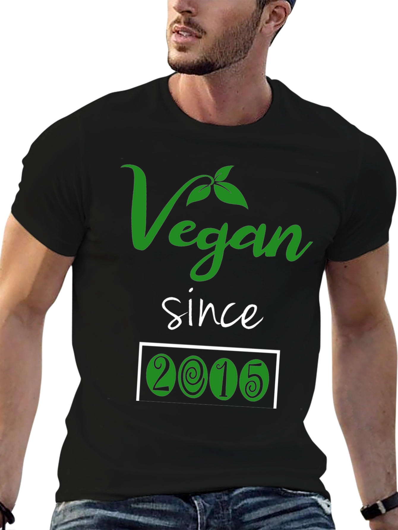 Vegan Since 2015 T-Shirt - Black Cotton