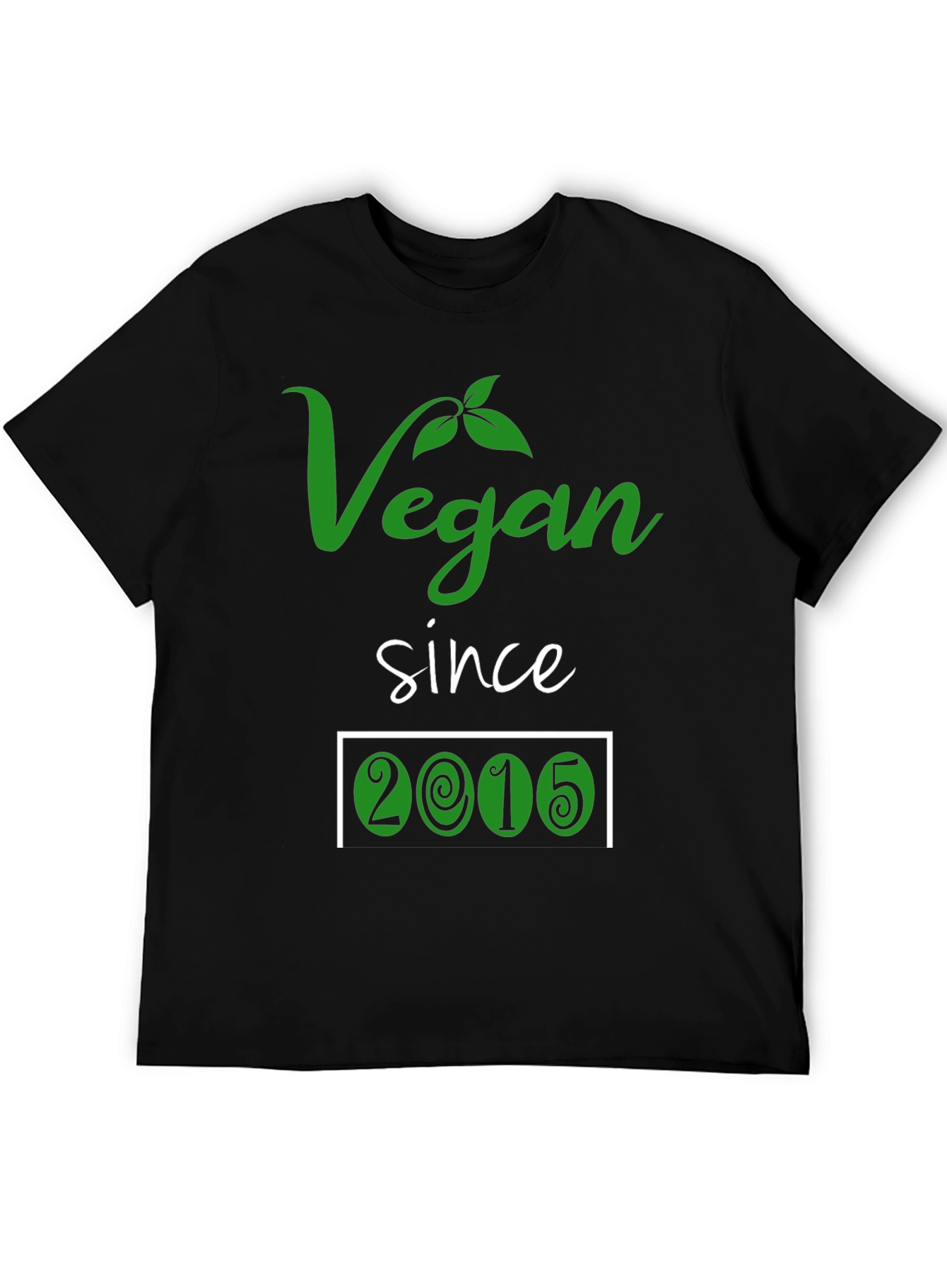 Vegan Since 2015 T-Shirt - Black Cotton