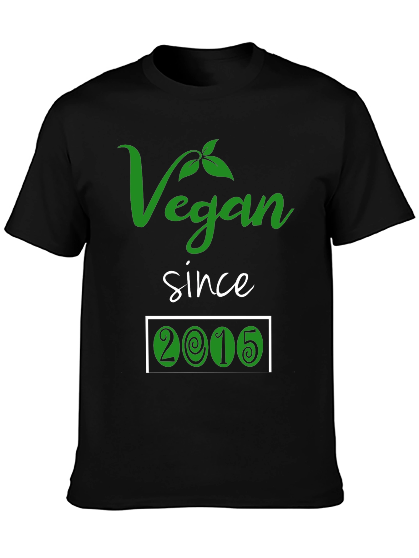 Vegan Since 2015 T-Shirt - Black Cotton