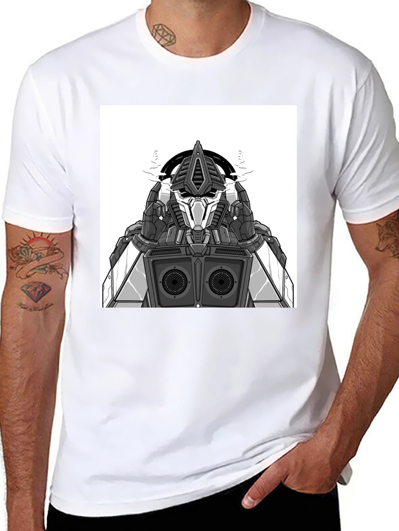 Robot DJ Graphic Tee - Black