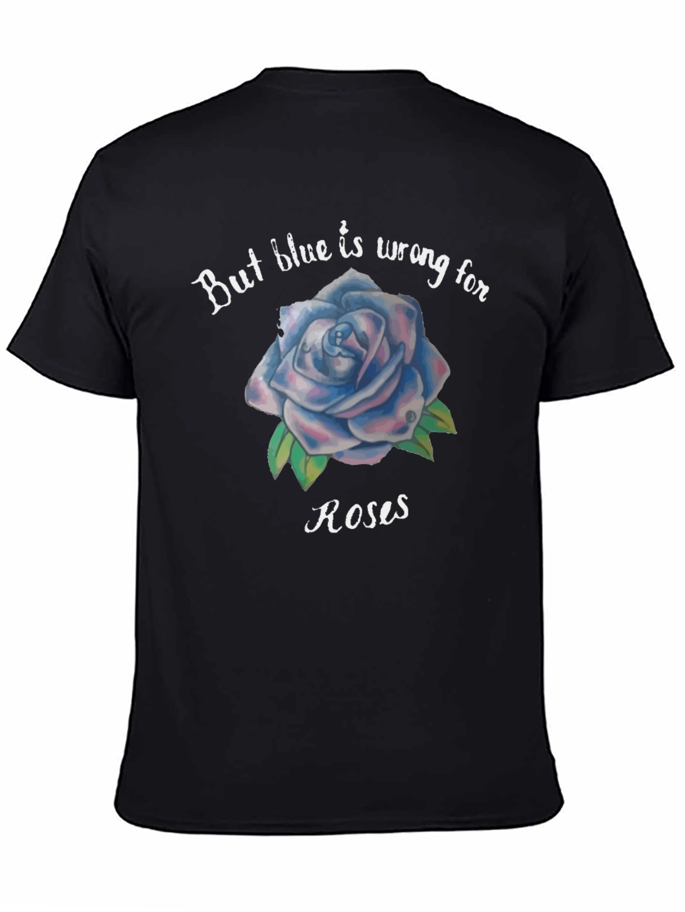 Blue Rose Graphic Tee - Unique Floral T-Shirt