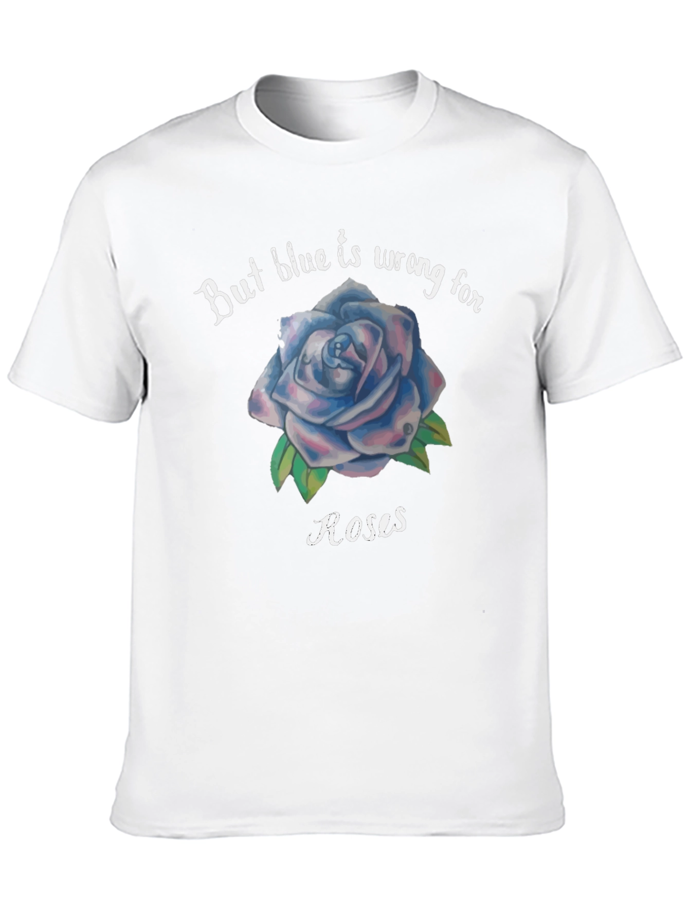Blue Rose Graphic Tee - Unique Floral T-Shirt