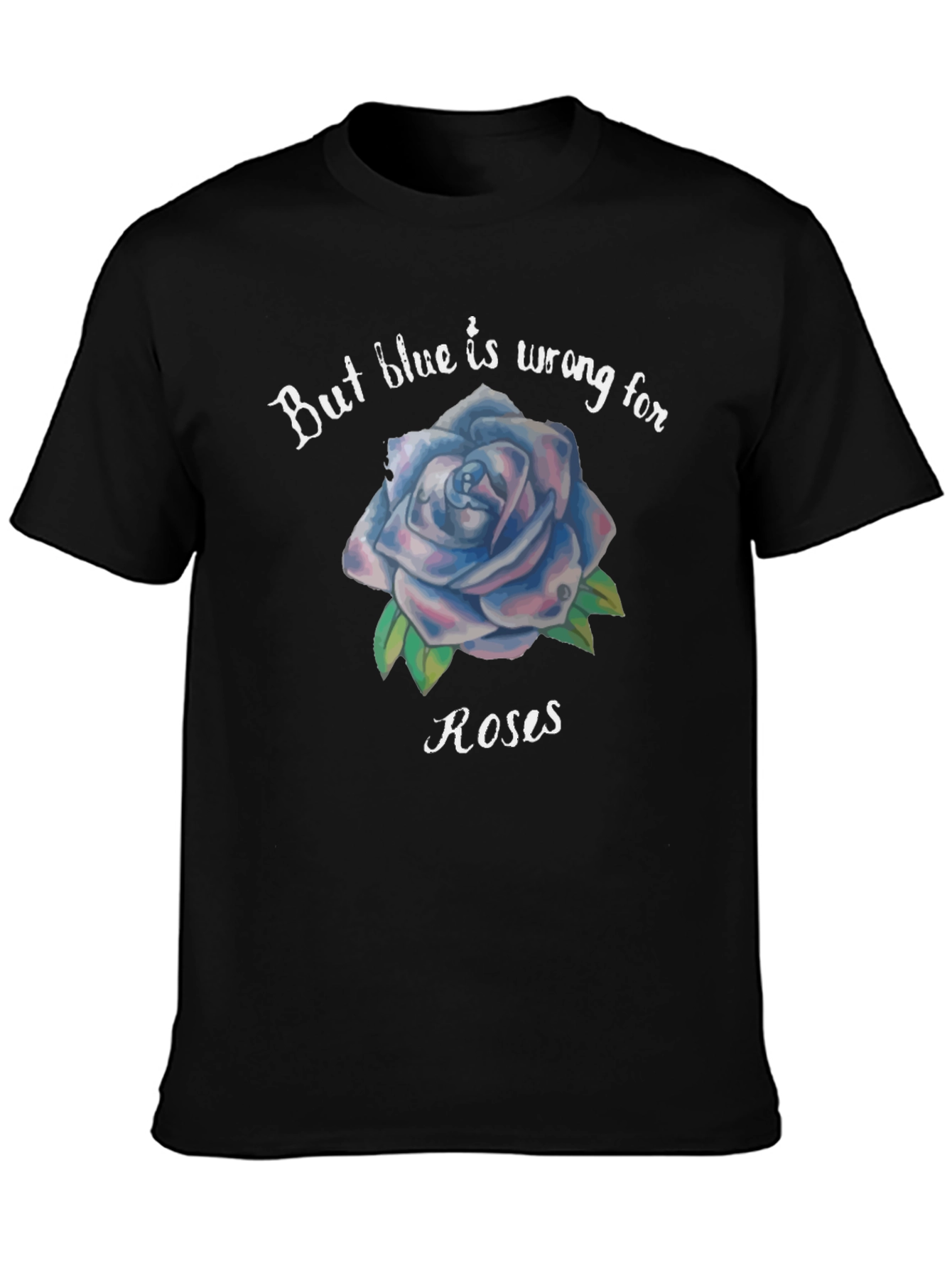 Blue Rose Graphic Tee - Unique Floral T-Shirt