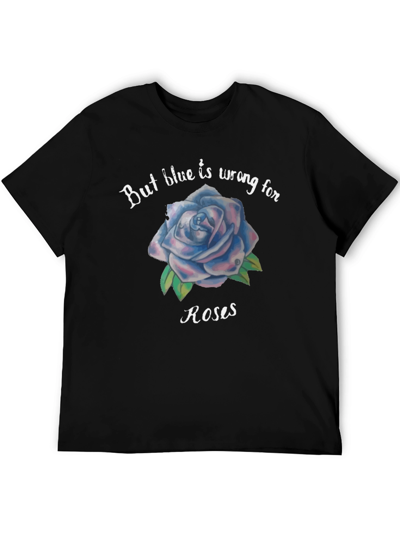 Blue Rose Graphic Tee - Unique Floral T-Shirt