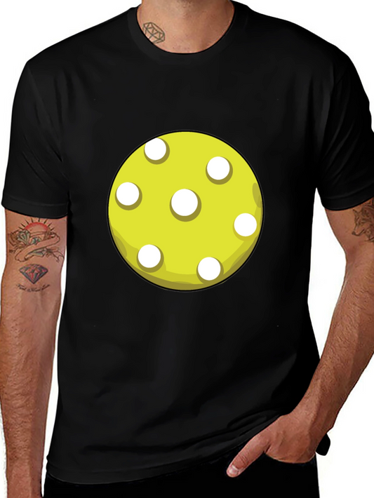 Pickleball Ball Graphic T-Shirt - Black Cotton Tee