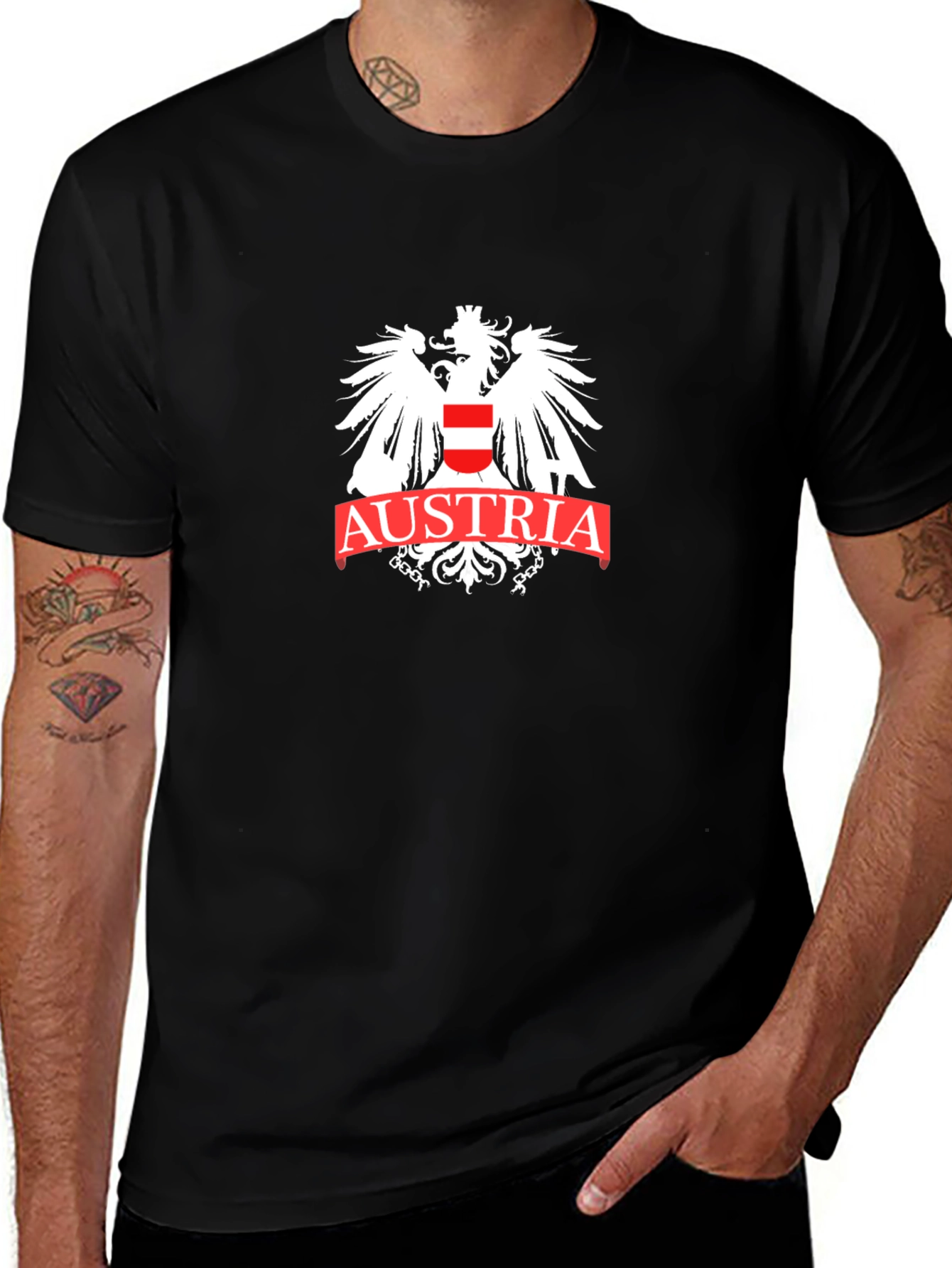 Austria Eagle Crest Graphic Tee - Black