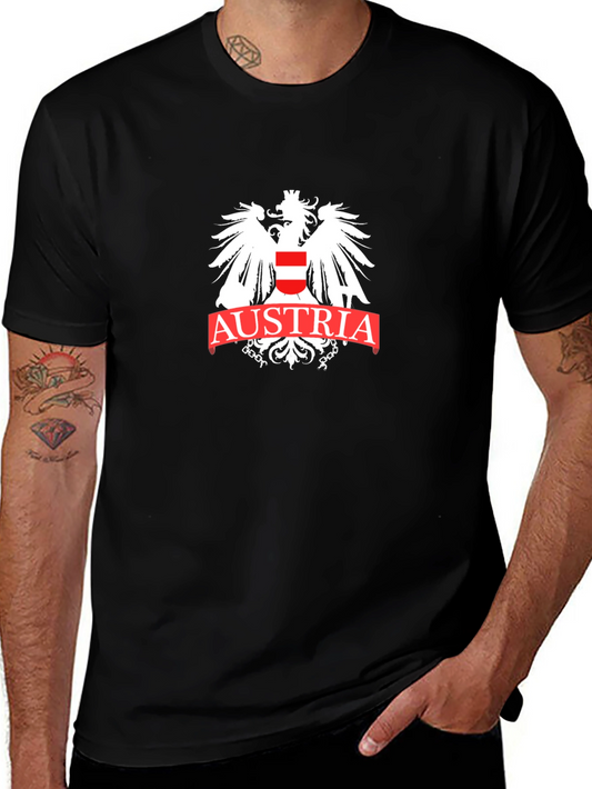 Austria Eagle Crest Graphic Tee - Black