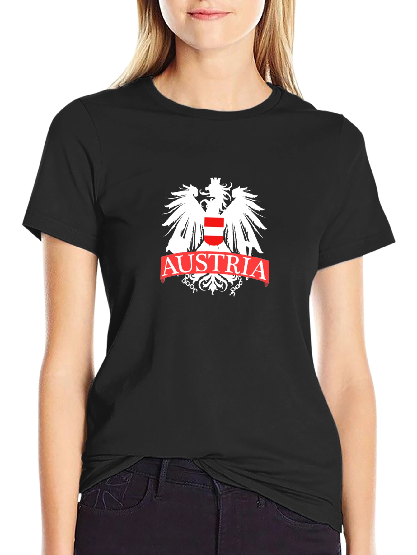 Austria Eagle Crest Graphic Tee - Black