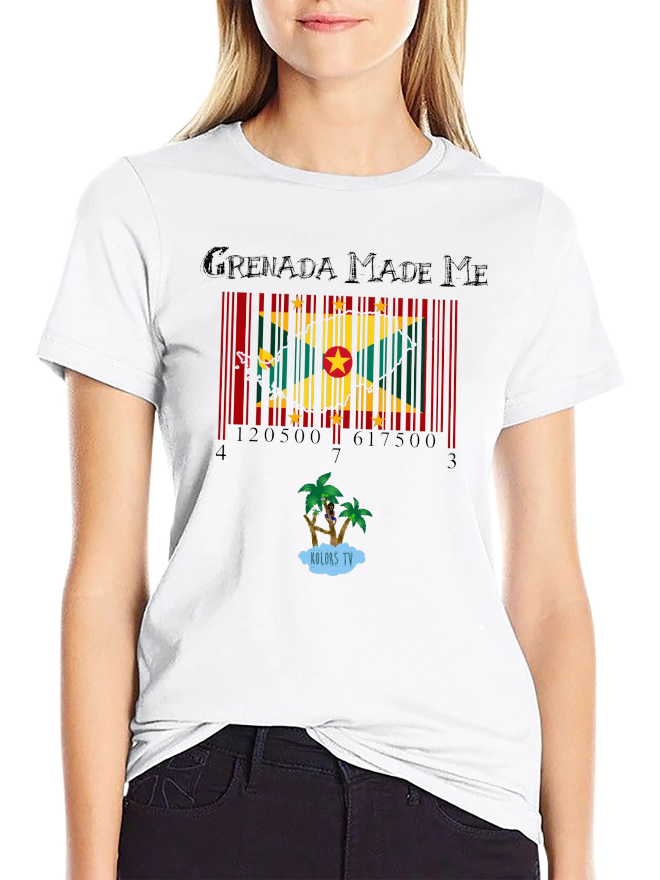 Grenada Made Me Barcode Flag Graphic Tee