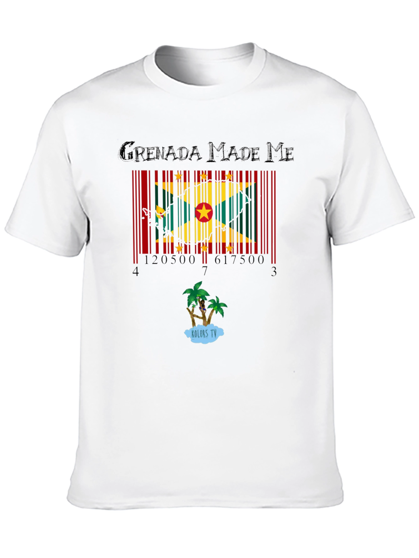 Grenada Made Me Barcode Flag Graphic Tee