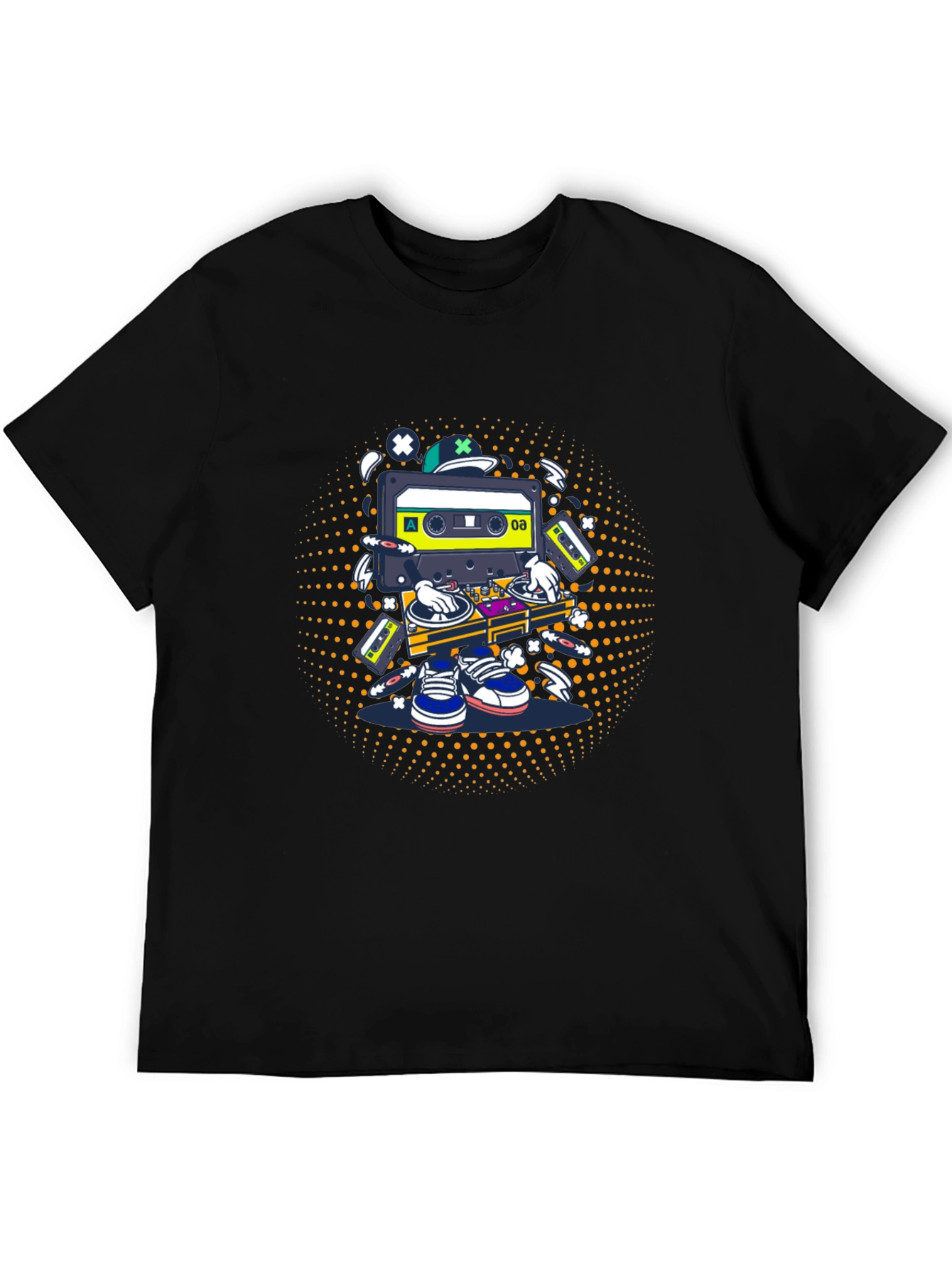 DJ Cassette Tape Graphic Tee - Black