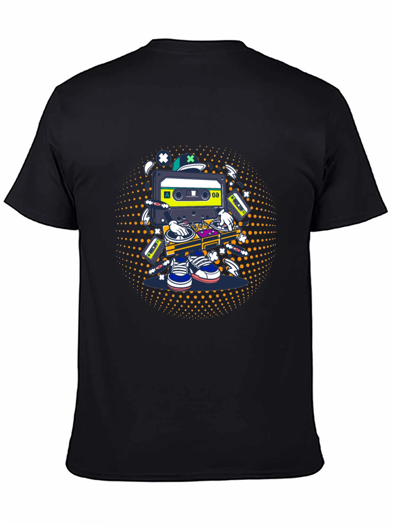 DJ Cassette Tape Graphic Tee - Black