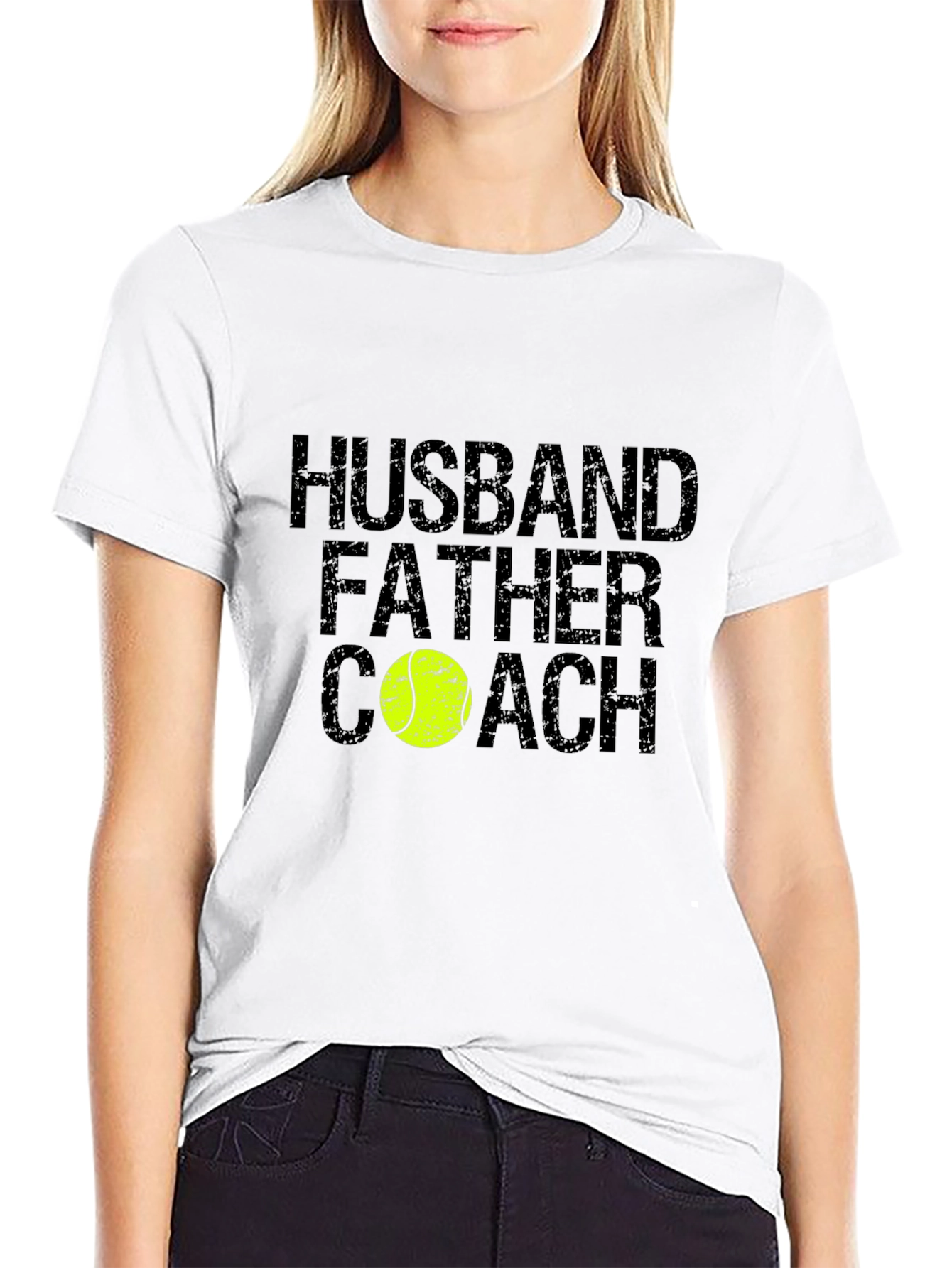 Husband Father Coach Tennis Ball Graphic Tee