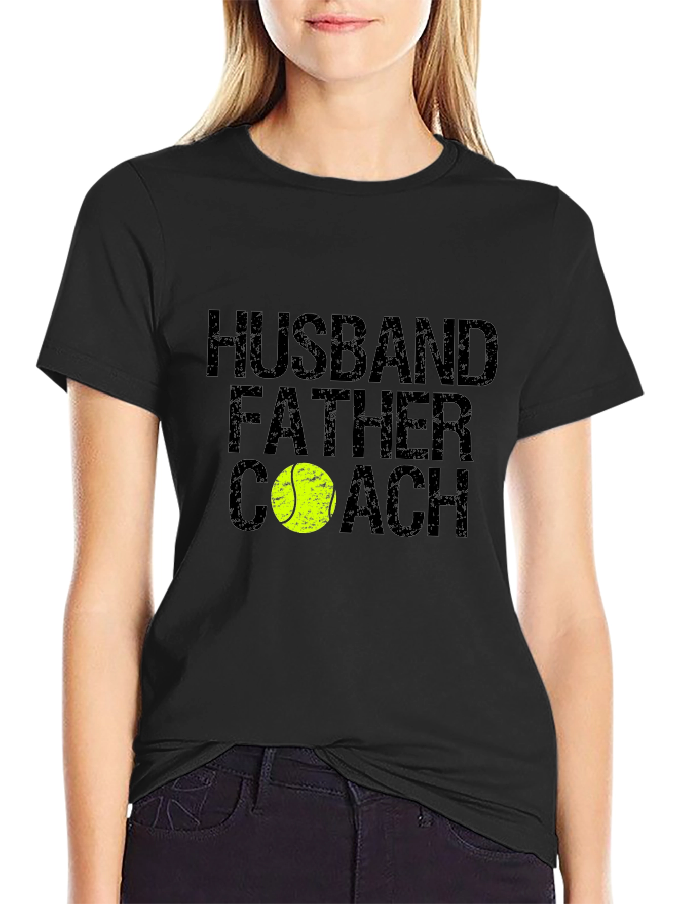 Husband Father Coach Tennis Ball Graphic Tee
