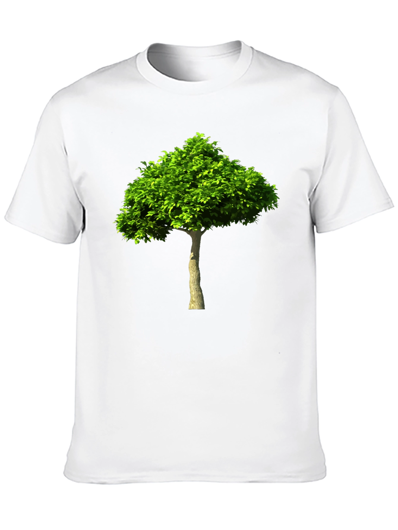 Green Tree Graphic Print Black T-Shirt