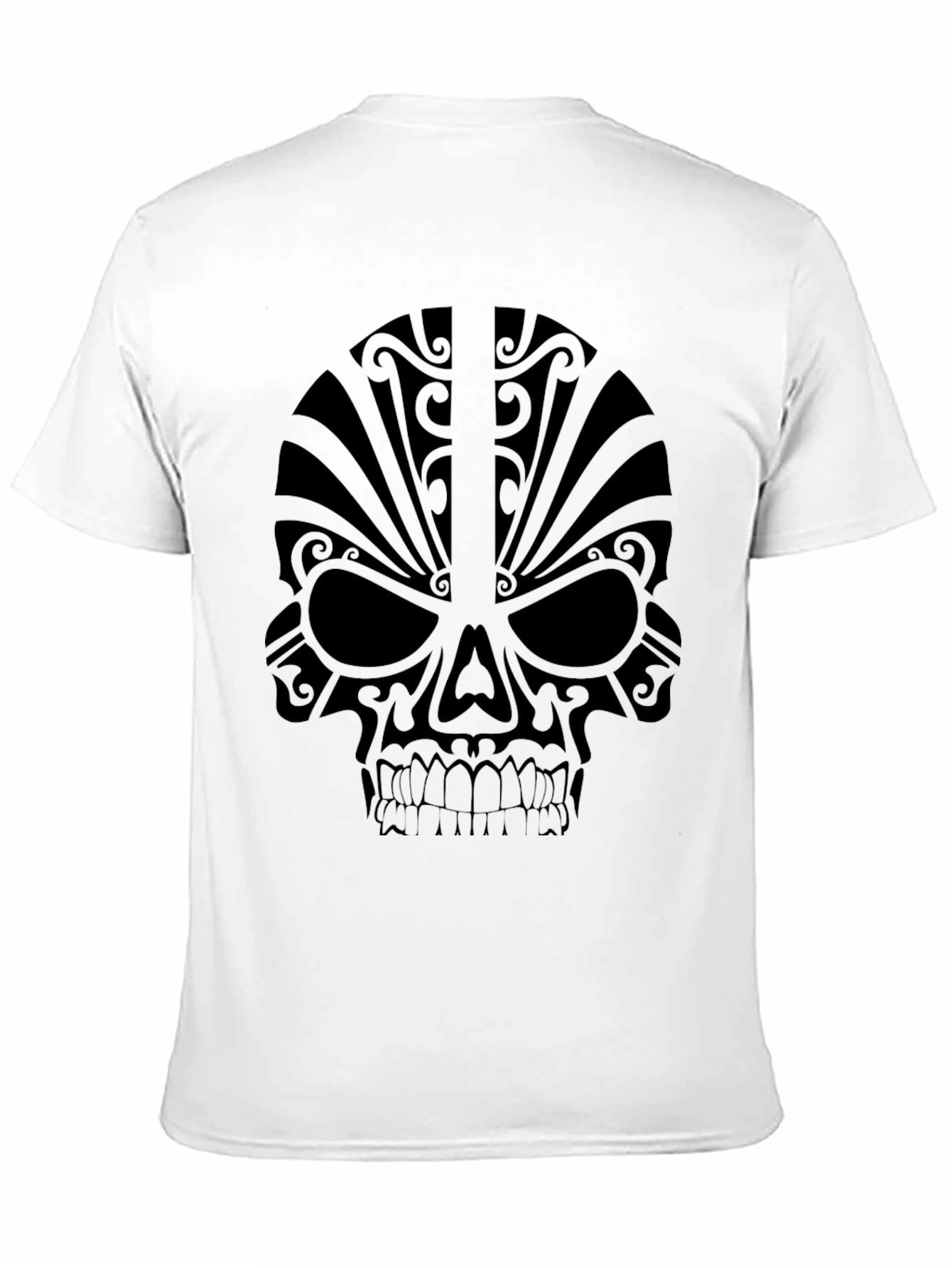 Tribal Skull Graphic Black T-Shirt
