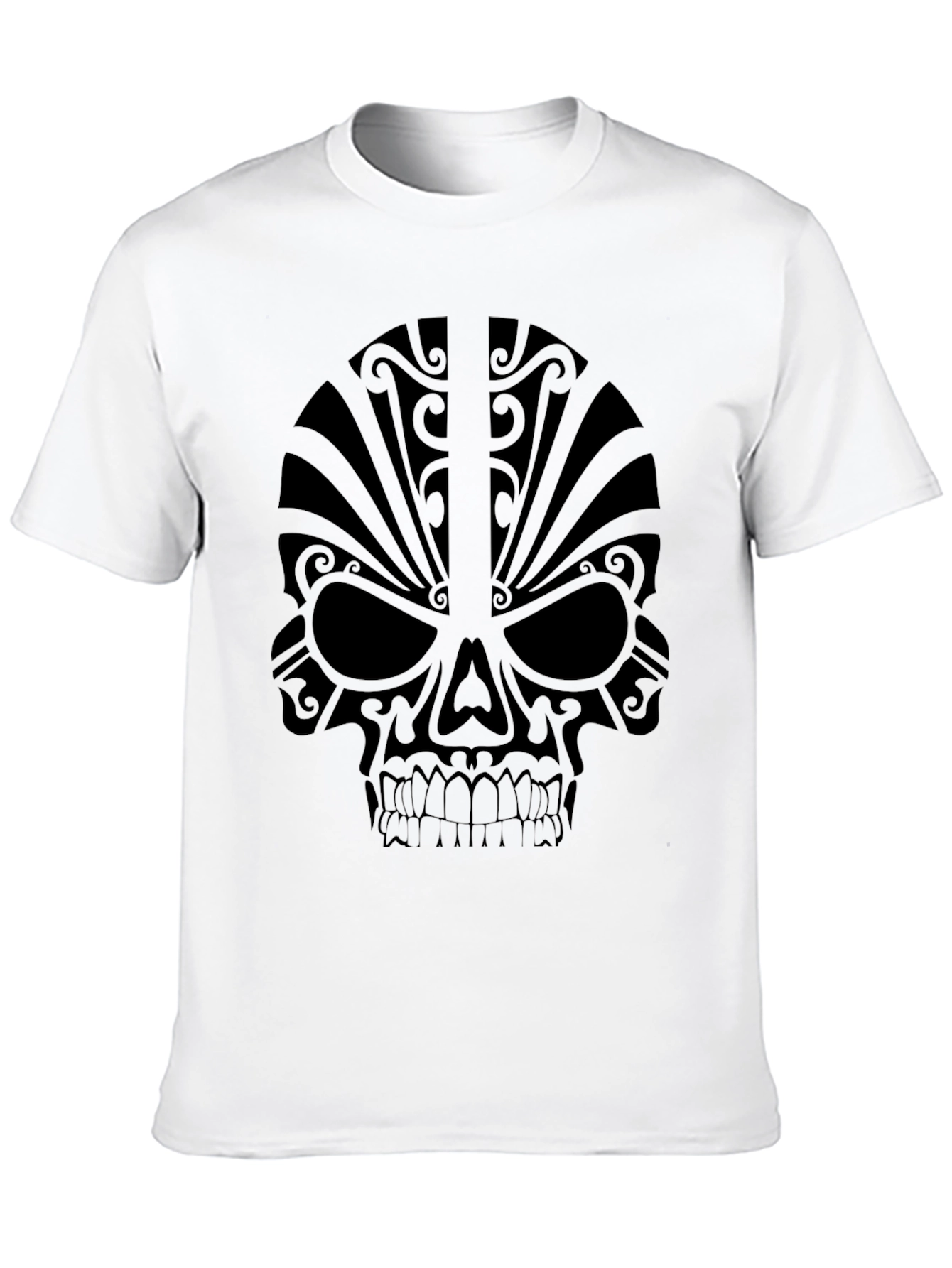 Tribal Skull Graphic Black T-Shirt