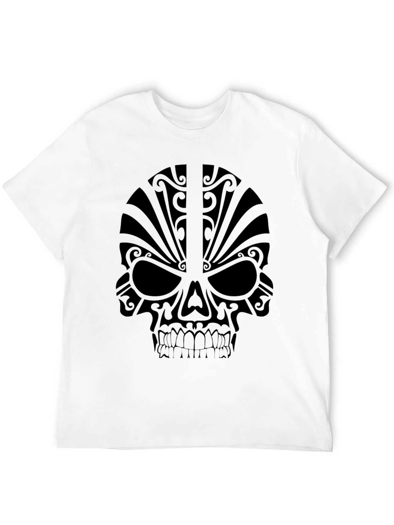 Tribal Skull Graphic Black T-Shirt
